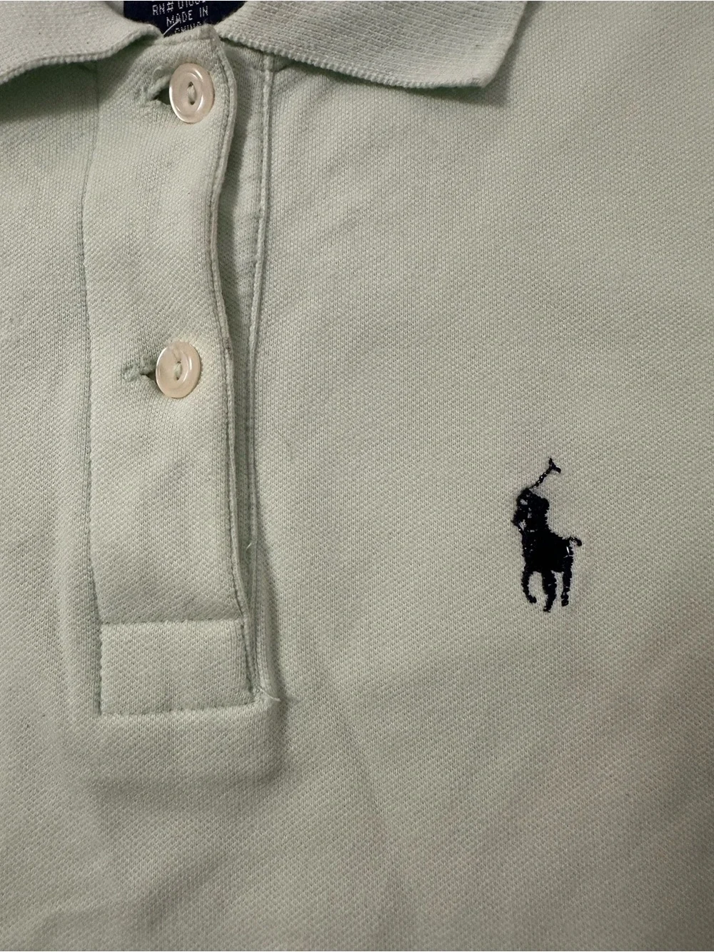 Vintage Ralph Lauren Girls' Light Green Polo Shirt Large Junior size